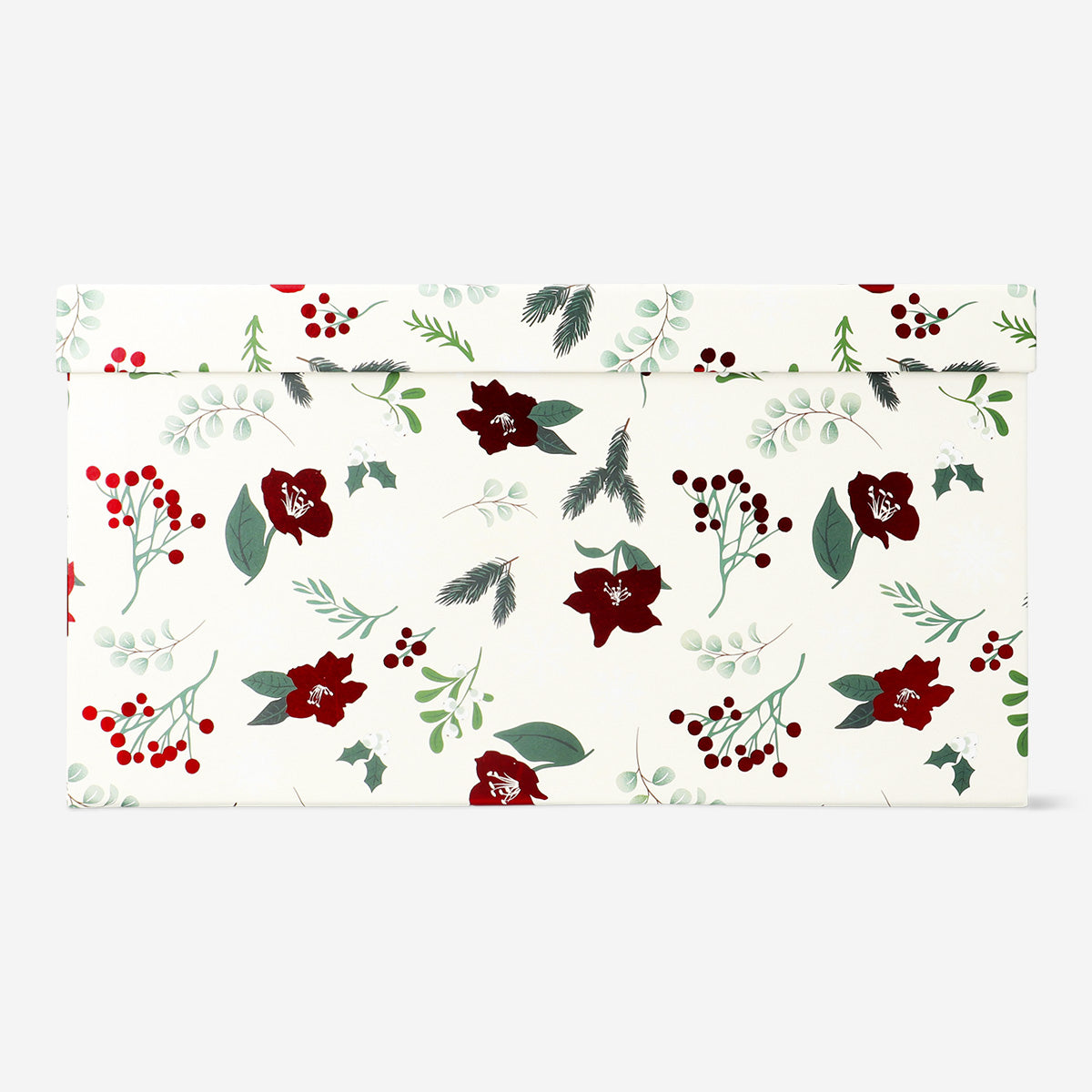 GIFT BOX CHRISTMAS FLOWER FOIL LARGE 28 X 20 X 15 CM