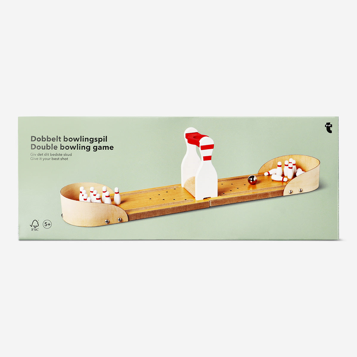 GAME BOWLING DOUBLE LANE MINI WOODEN