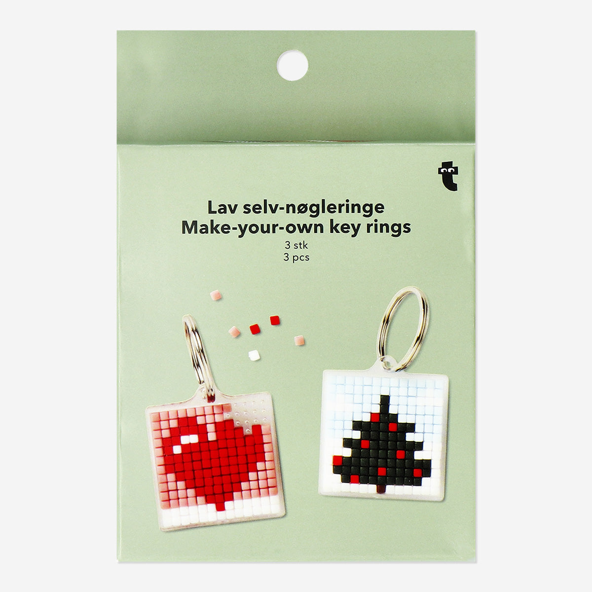 DIY KEYRING BEADS PIXEL XMAS 3PCS