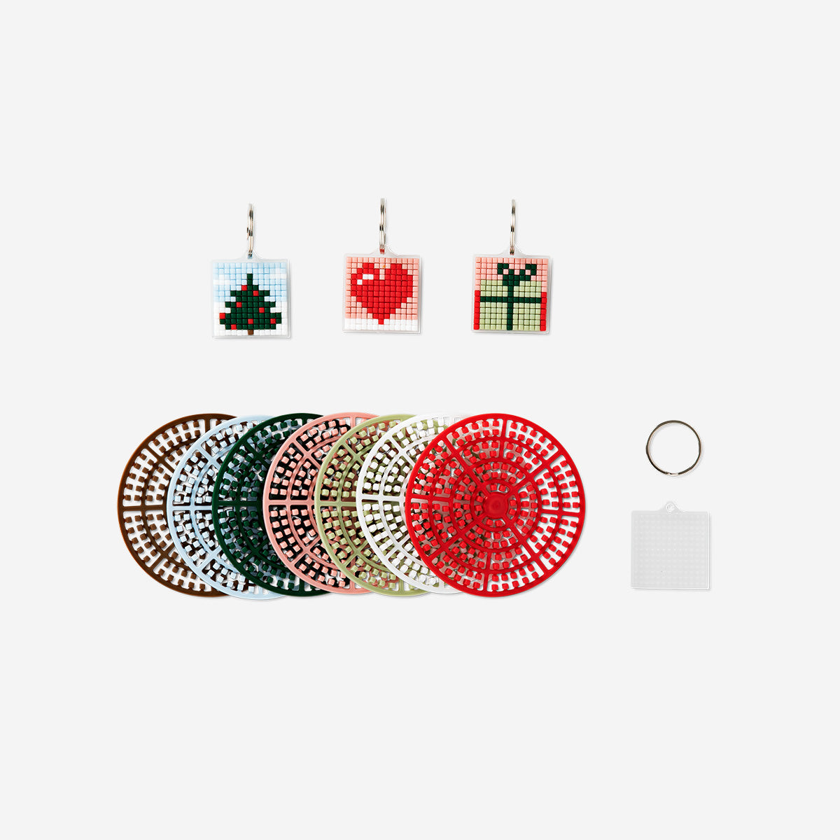 DIY KEYRING BEADS PIXEL XMAS 3PCS