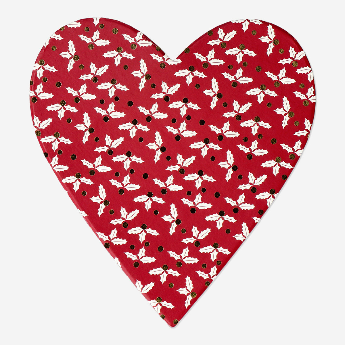 GIFT BOX HEART RED HOLLY