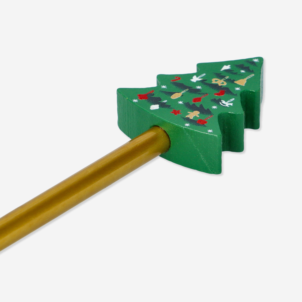 PENCIL W. GOLD W. CHRISTMAS TREE WOOD