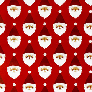 Noel Baba Desenli Kırmızı Hediye Paketi Kağıdı
