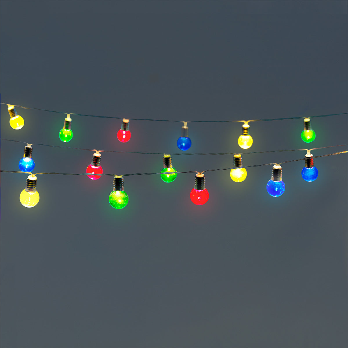 LIGHT CHAIN W. TIMER L: 390 CM OUTDOOR 25 LED BULBS MULTI | Flying ...