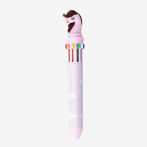 PEN PUSH W. 10 COLORS PINK UNICORN