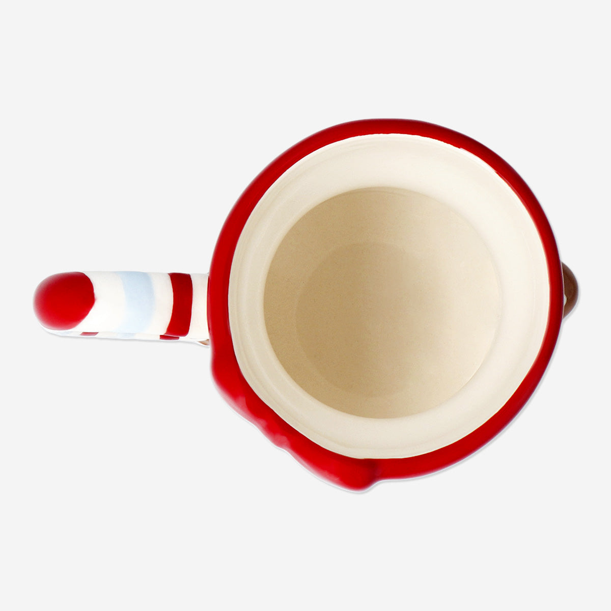 MUG W HANDLE GINGERBREAD GIRL SHAPE W CANDYCANE HANDLE