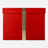 GIFT BOX RED W GOLD FOIL LARGE 28 X 20 X 15 CM