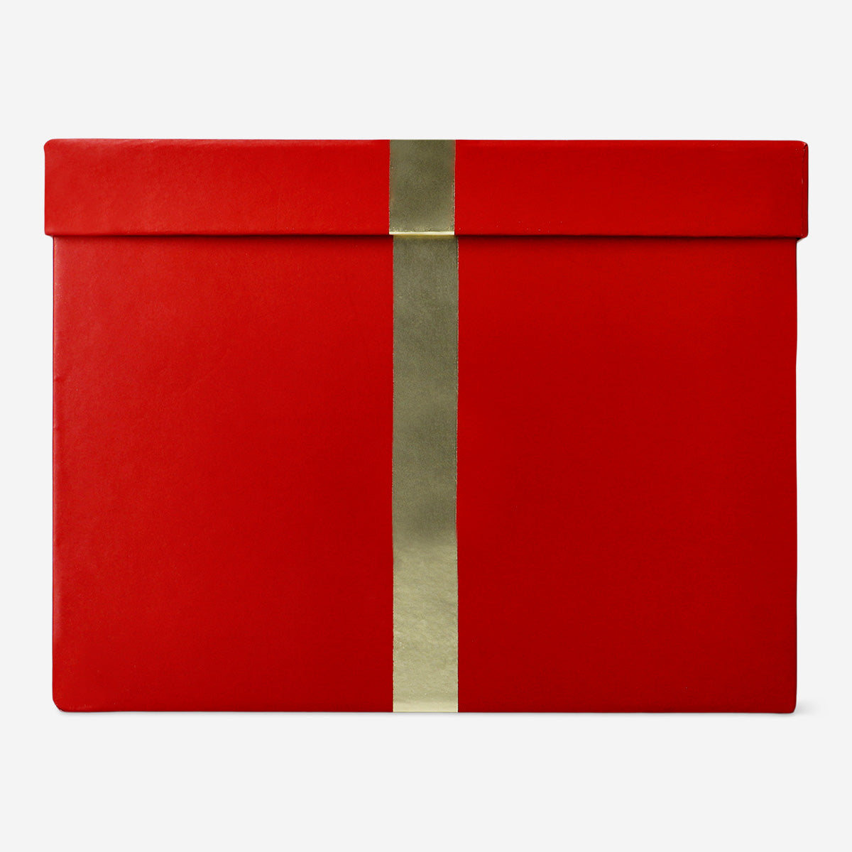 GIFT BOX RED W GOLD FOIL LARGE 28 X 20 X 15 CM
