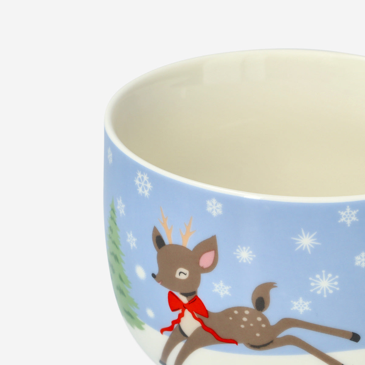 MUG GIANT 480ML W HANDLE W REINDEER, XMAS TREE & SNOW
