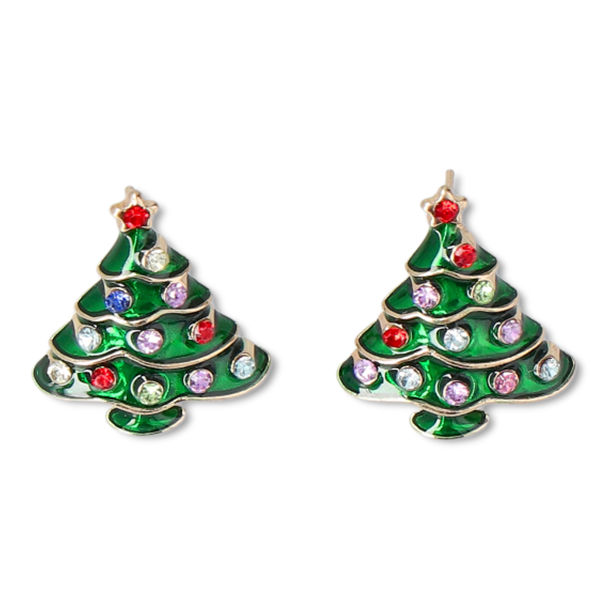EARRINGS GREEN CHRISTMAS TREE