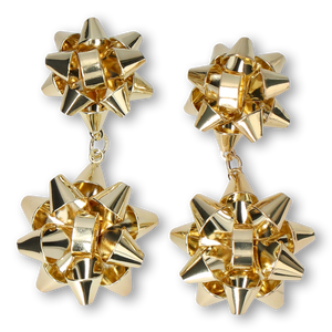 Gold Hediye Paketi Süsü Şekilli Küpe