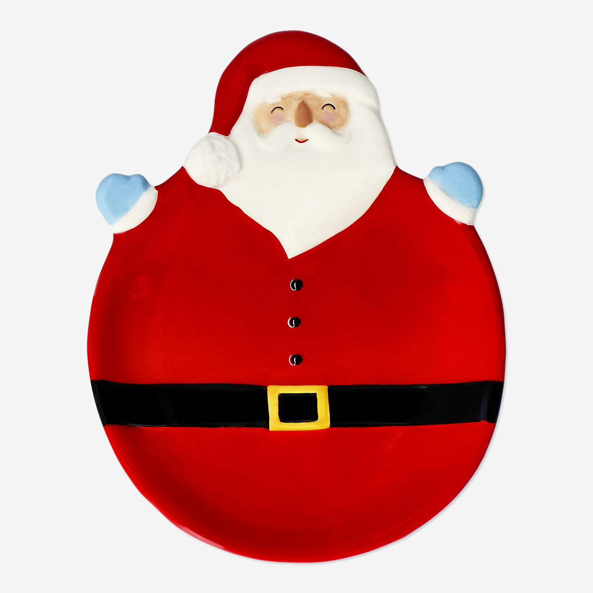 PLATE ROUND SANTA SHAPE FULL SIZE W HEAD AND HANDS