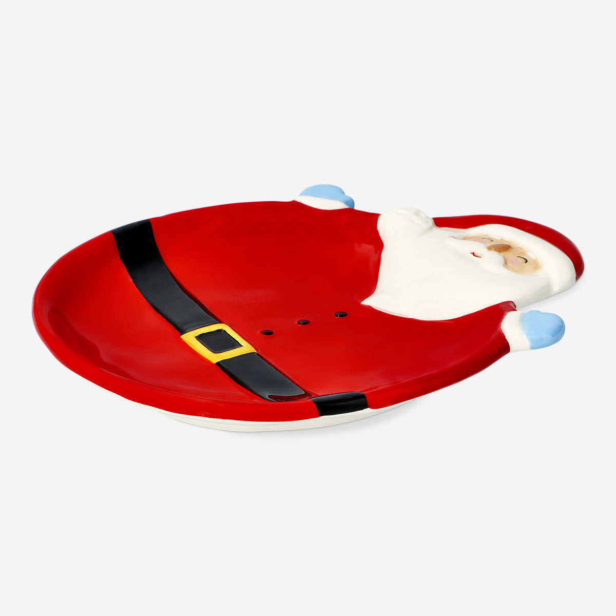 PLATE ROUND SANTA SHAPE FULL SIZE W HEAD AND HANDS