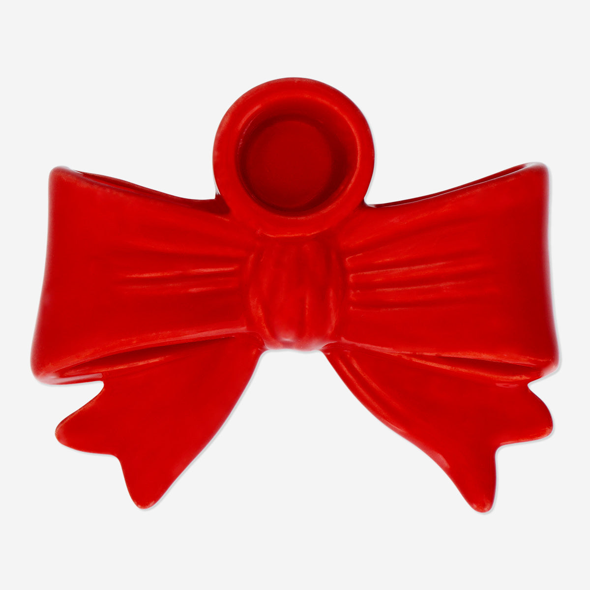 CANDLE HOLDER AS BOW RED