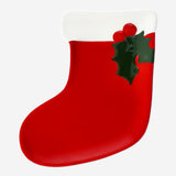 TRAY SERVING SHAPE LIKE CHRISTMAS STOCKING RED