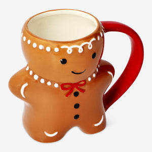 MUG WITH RED HANDLE GINGERBREAD MAN 360ML