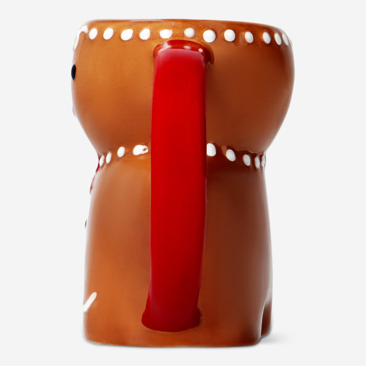 MUG WITH RED HANDLE GINGERBREAD MAN 360ML