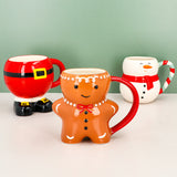 MUG WITH RED HANDLE GINGERBREAD MAN 360ML