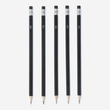 PENCILS W. ERASER BLACK HB 5PCS