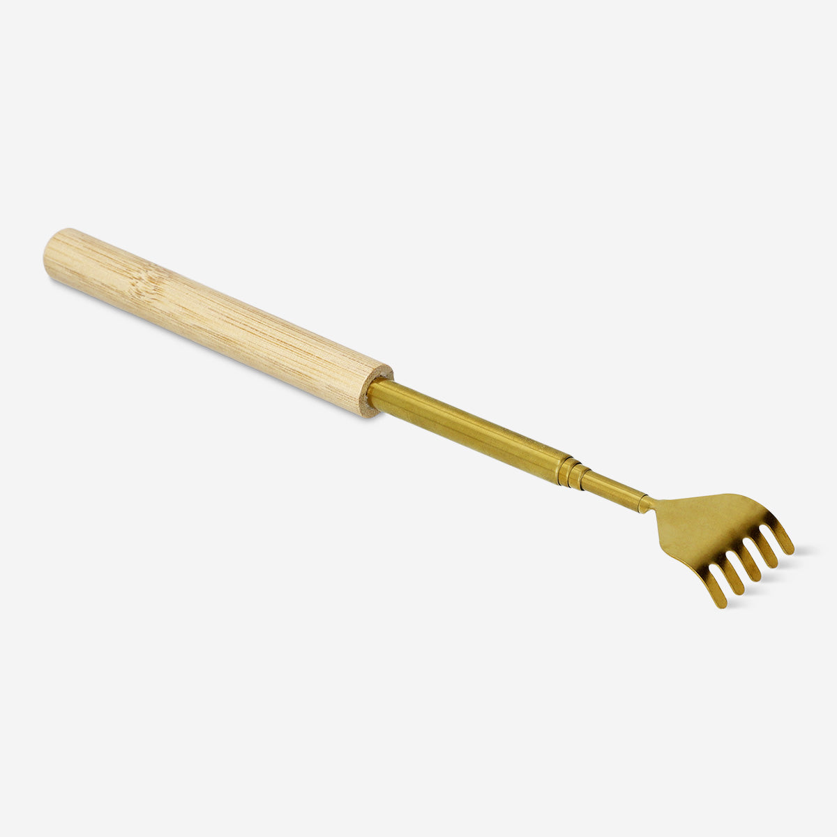 BACK SCRATCHER GOLD WITH WOODEN HANDLE