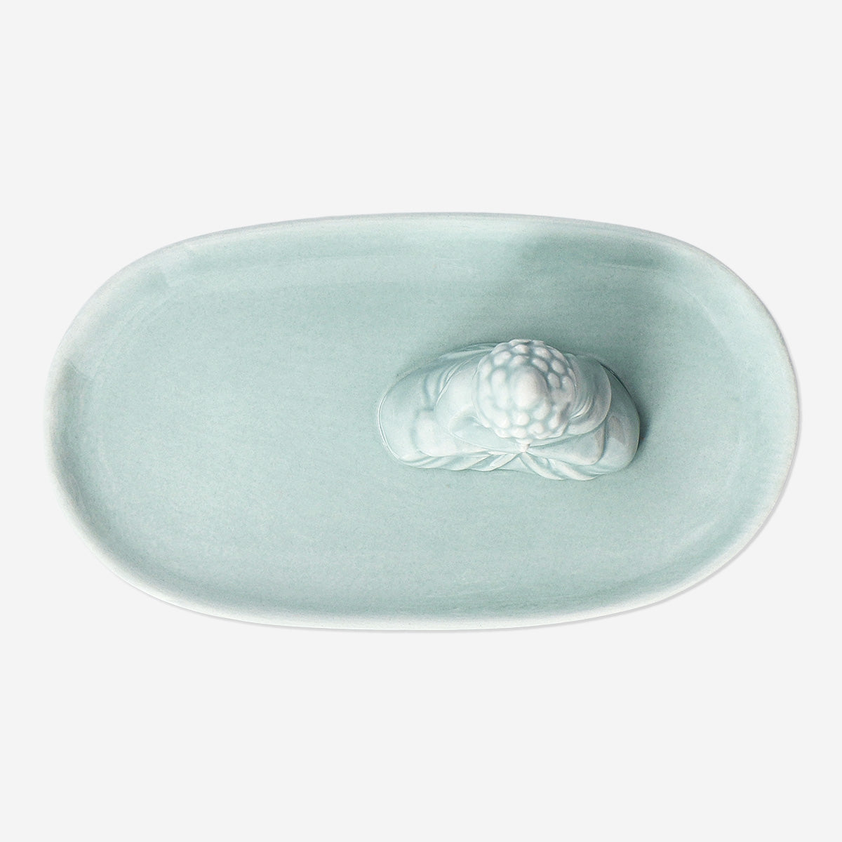 TRAY W. BUDDHA 15X5X7CM CERAMIC GREEN