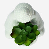 DECO BUDDHA W. ARTIFICIAL PLANT CERAMIC GREEN