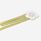 Çiçekli Metal Cetvel ve Ataş 22 cm