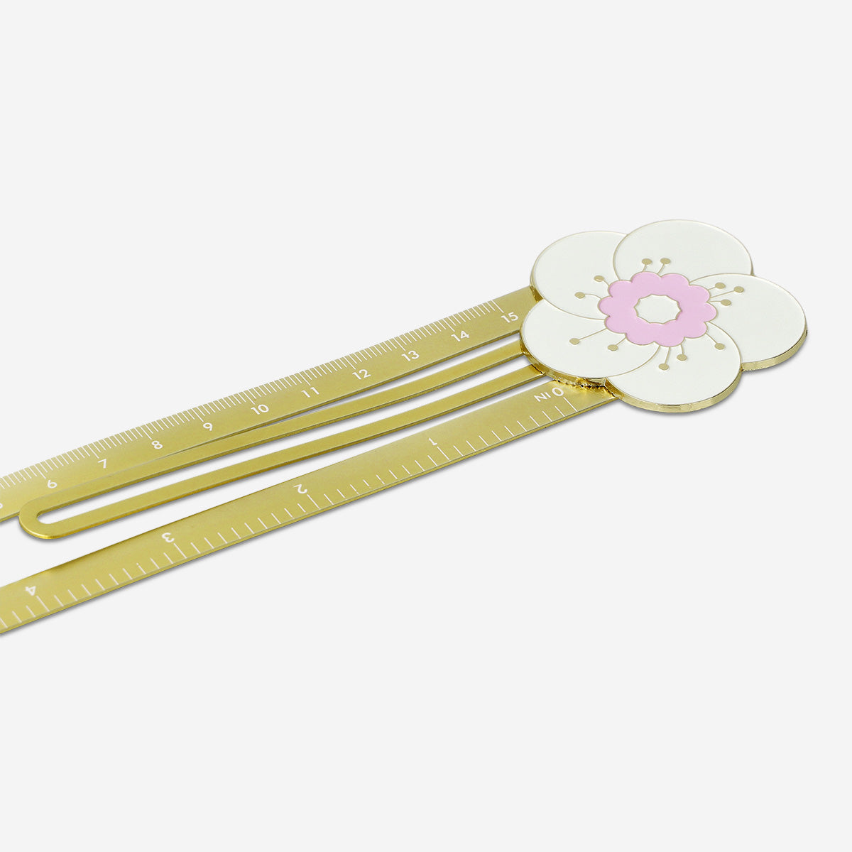 Çiçekli Metal Cetvel ve Ataş 22 cm