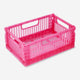 Pembe Şeffaf Katlanabilir Plastik Kasa 22 cm x 14 cm
