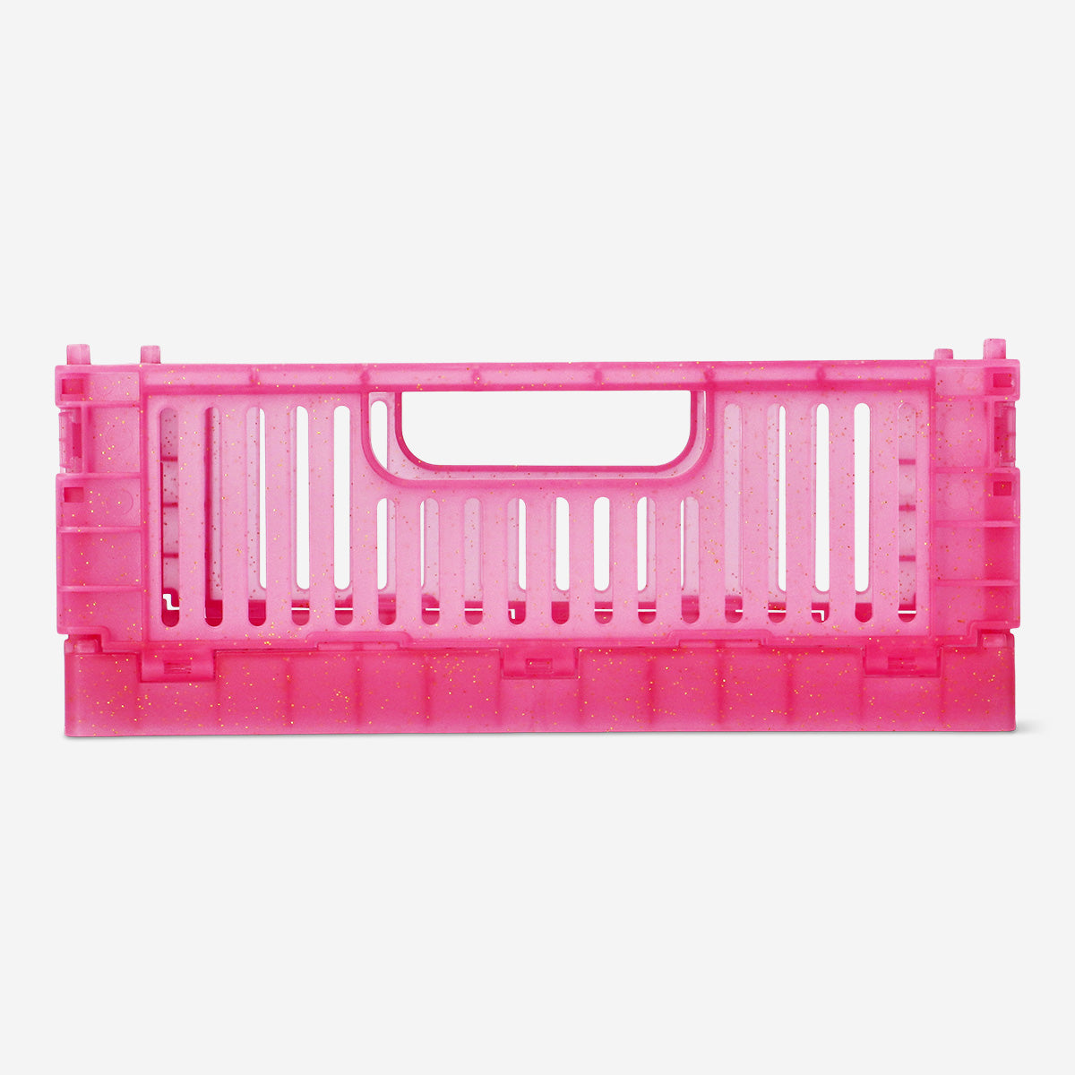 Pembe Şeffaf Katlanabilir Plastik Kasa 22 cm x 14 cm