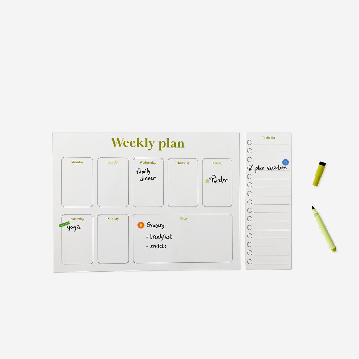 PLANNER STATIC WHITEBOARD INCL MARKER EN