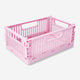 BOX FOLDABLE RECYCLED PP 22X14X8,5 CM PINK