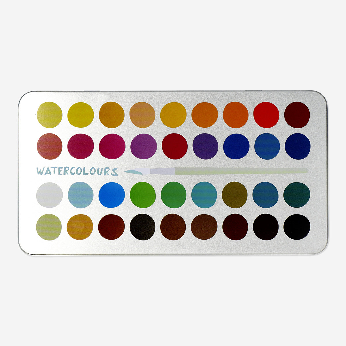 WATERCOLOURS INCL BRUSH 36 COLOURS