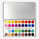 WATERCOLOURS INCL BRUSH 36 COLOURS