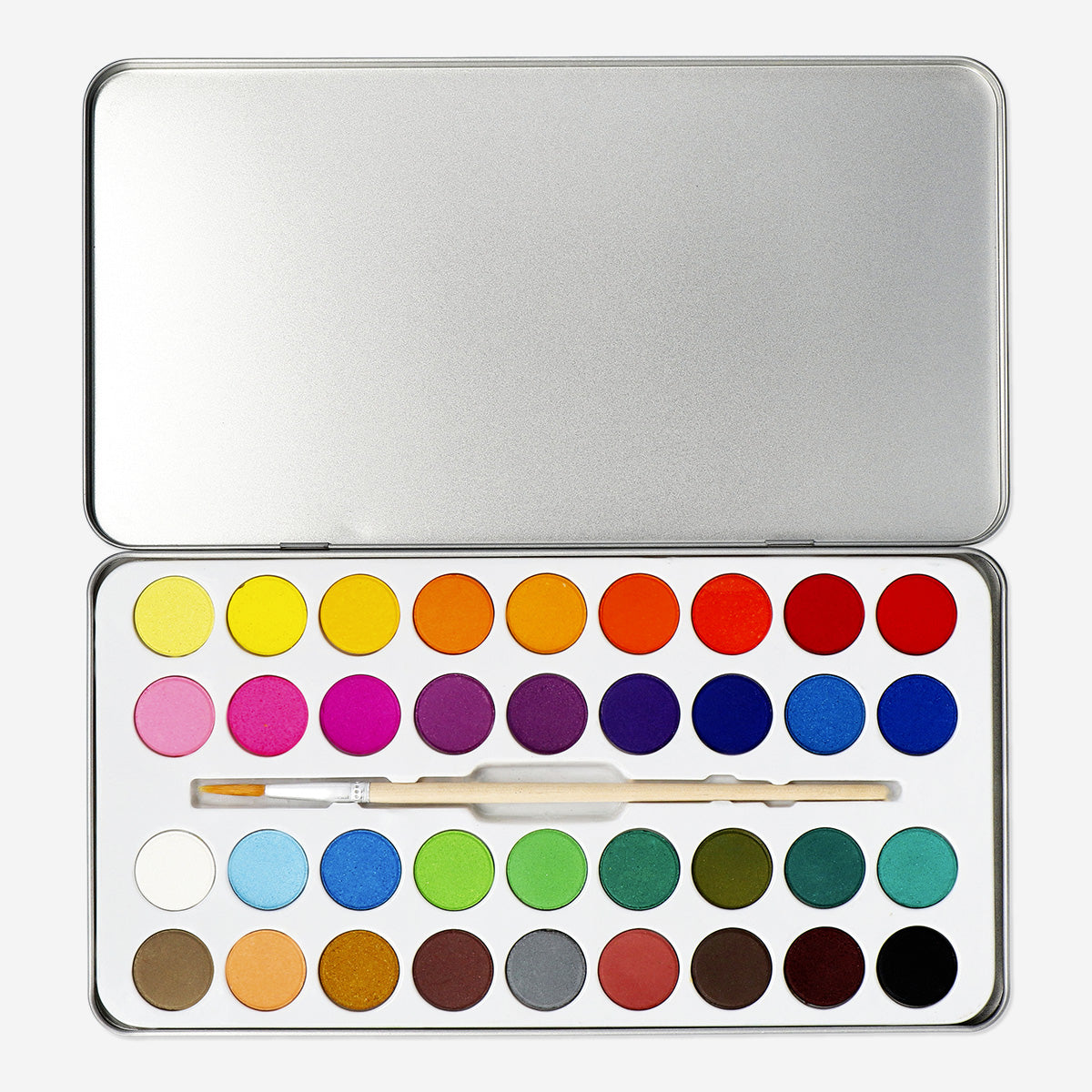 WATERCOLOURS INCL BRUSH 36 COLOURS