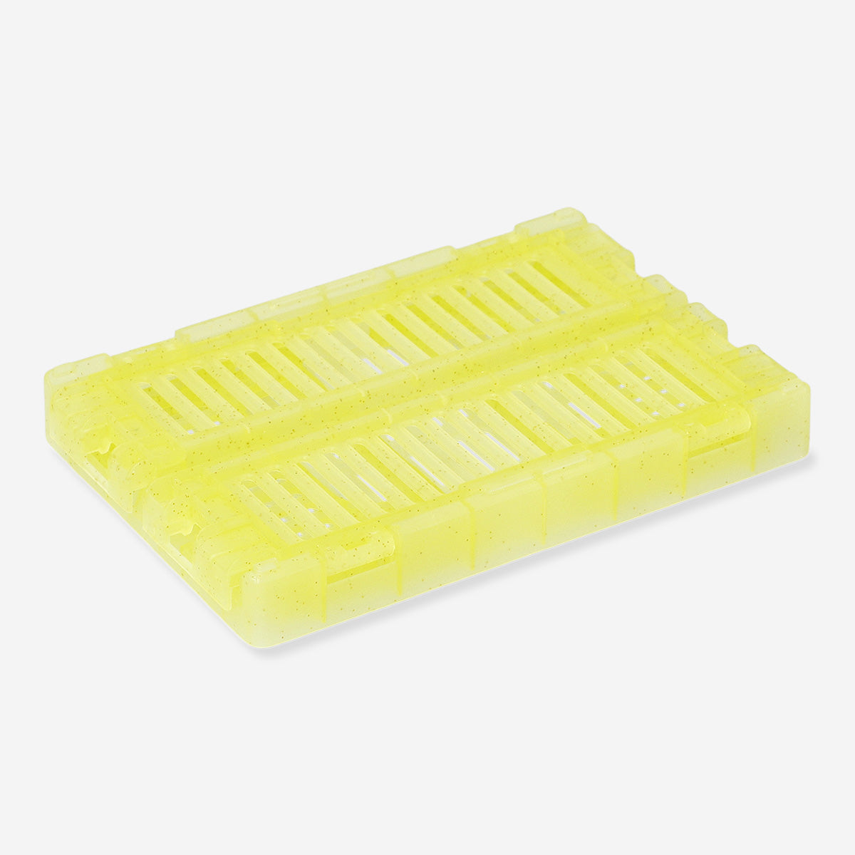 BOX FOLDABLE RECYCLED PP 15X10X5,5 CM TRANSPARANT YELLOW