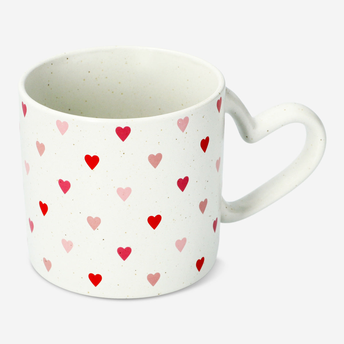 MUG WITH HEART SHAPED HANDLE STONEWARE 390ML