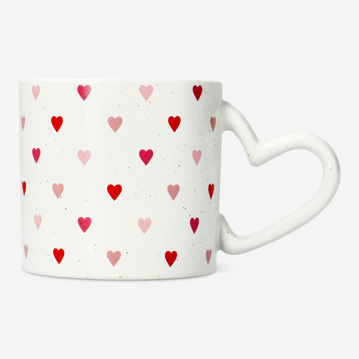MUG WITH HEART SHAPED HANDLE STONEWARE 390ML