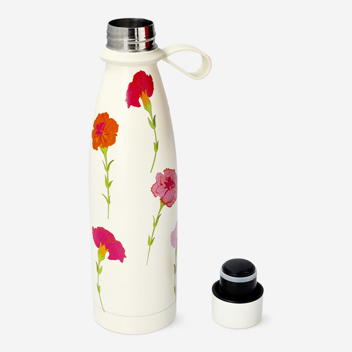 Çiçek Desenli Paslanmaz Çelik Su Şişesi 480 ml