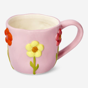 MUG WITH HANDEL SINGLE FLOWERS EMBOSSED