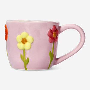 MUG WITH HANDEL SINGLE FLOWERS EMBOSSED