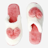 SLIPPERS WITH BIG PLUSH HEART 39/41