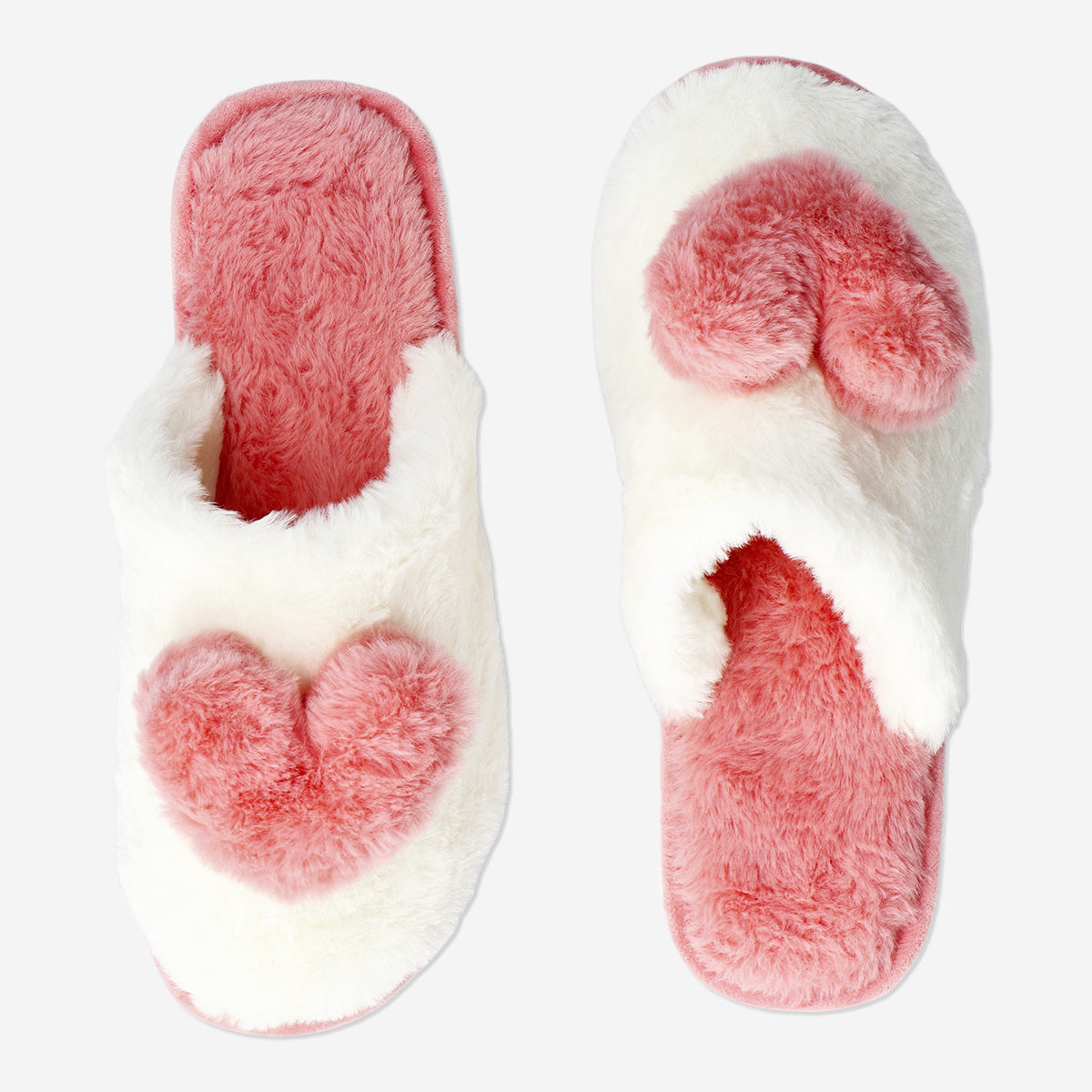 SLIPPERS WITH BIG PLUSH HEART 39/41