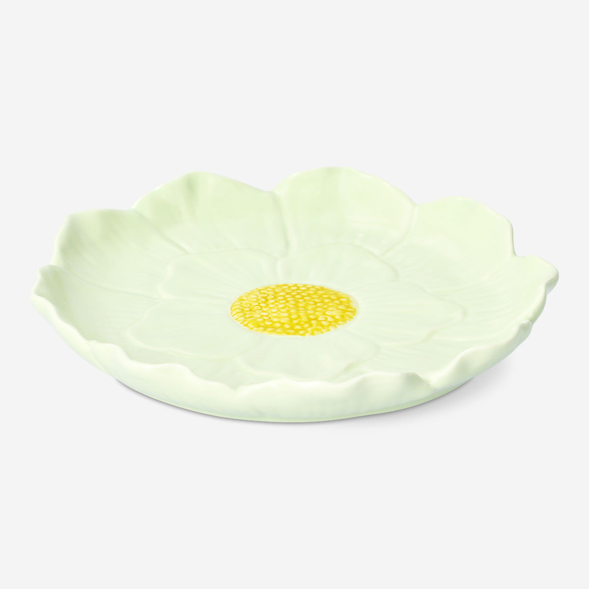 Yeşil Çiçek Şekilli Tabak 19 cm