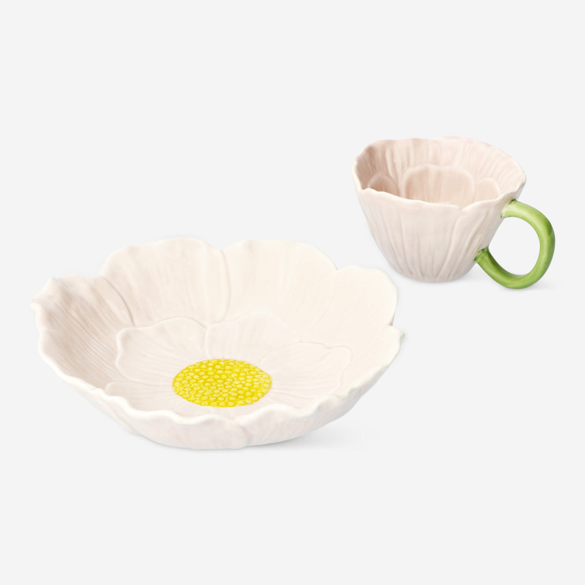 Pembe Çiçek Şekilli Çukur Tabak 18 cm