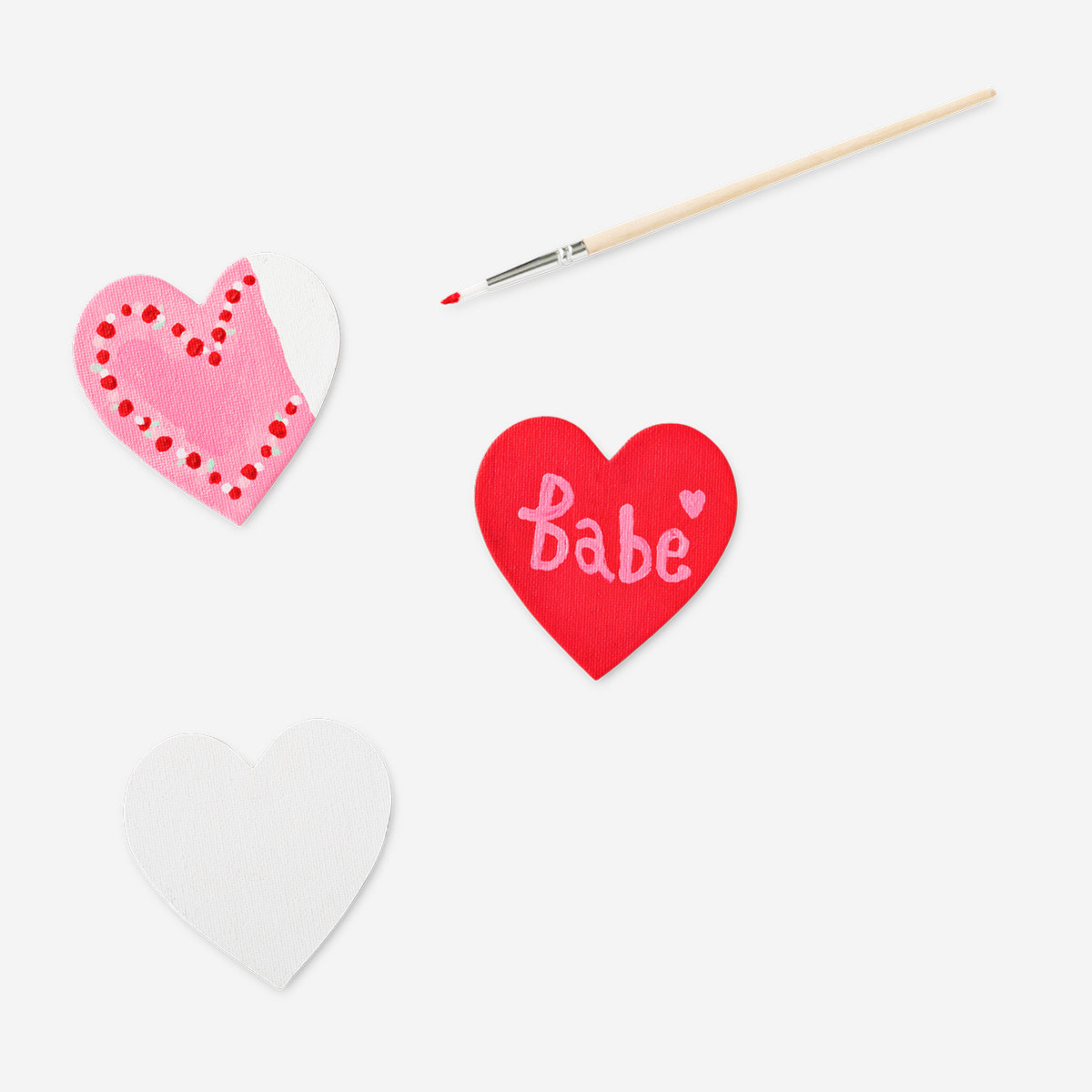 CANVAS MINI MAGNETIC 3 PCS HEART
