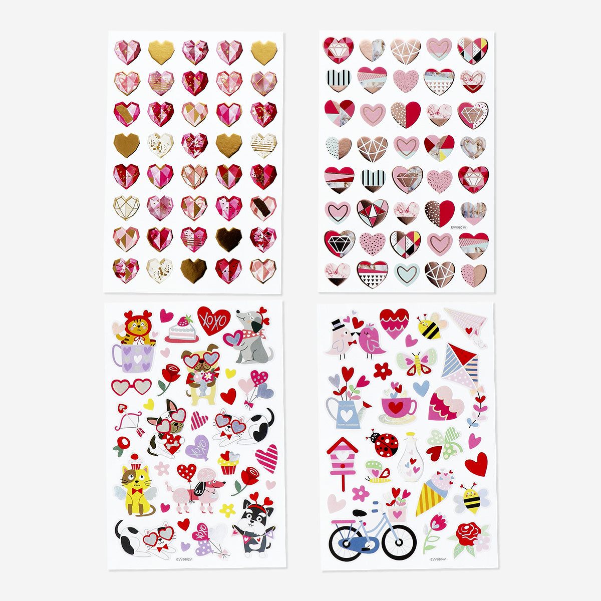 Sevgi Temalı Dokulu Sticker Seti