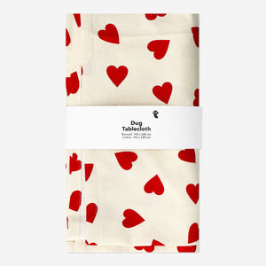TABLE CLOTH COTTON 140X220 CM HEART DESIGN