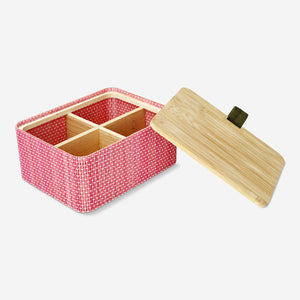 BOX BAMBOO STICKS WITH FOUR COMPARTMENTS AND LID