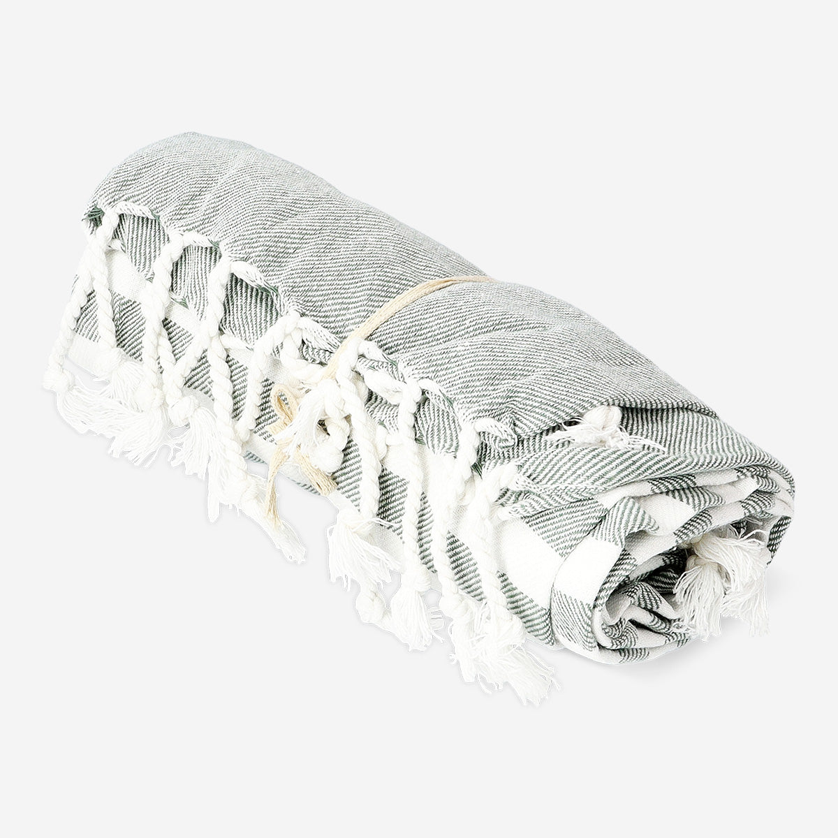 Açık Yeşil Çizgili Pamuklu Peştemal 70 cm x 150 cm